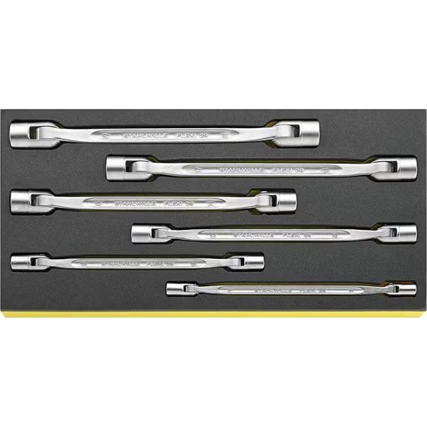 Flexi-joint Wrenchs i.TCS inlay No.TCS 29/6, 8X9-18X19 MM 1/3-tray6-pcs., Stahlwille Tools, Mfr#: 96838764